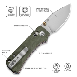 Civivi Baby Banter 2 TG Thumb Stud & Crossbar Lock Knife G10 Handle-C24074-1