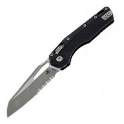 Microtech Msi S/E Tri-Grip Injection Molded Black Apocalyptic Part Serrated - 210T-11APPMBK