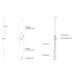 Ruike P801-SF Folding Knife | G10 Grey Handle EDC Knife