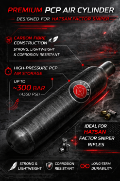 Hatsan Factor Sniper Air Tank – PCP Carbon Fibre Air Bottle