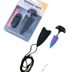 FAS7-10 SMALL PUSH DAGGER NECK KNIFE RAINBOW