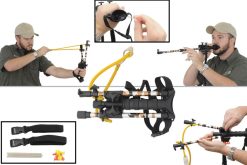Combat Ready CBR01B Blow Dart Slingshot Combo 2 in 1 Blowgun Slingshot Kit Black