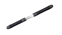 FAS3-4 DOUBLE KNIFE BLACK HANDLE SILVER BLADE  H5560 LARGE