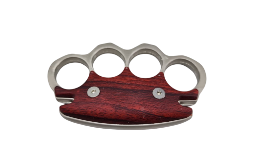 FAS7-1 KNUCKLE DUSTER SILVER WITH WOODEN TYPE GRIP