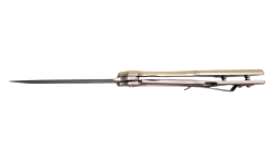 FAS7-22 POCKET KNIFE FOLDING GREY HANDLE , ROUND HOLE ON BLADE