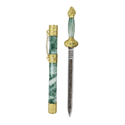 mall Gold & Green Katana Sword with Stand – Fas 3-11 1Pc Decorative Display Sword