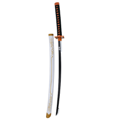 Plastic Training Sword White with Green Handle & Orange – Fas3-13 Durable Practice Sword for Safe Training
