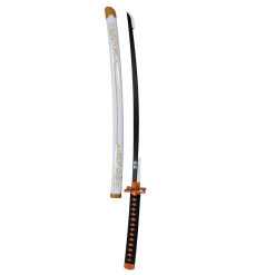 Plastic Training Sword White with Green Handle & Orange – Fas3-13 Durable Practice Sword for Safe Training