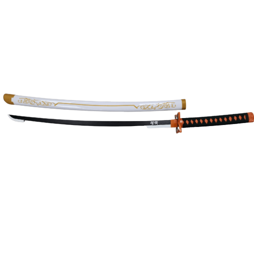 Plastic Training Sword White with Green Handle & Orange – Fas3-13 Durable Practice Sword for Safe Training