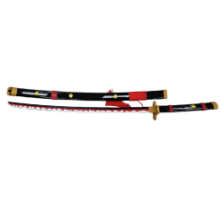 Plastic Training Sword Black & Red with Yellow Flower – Fas 3-18 Durable Practice Sword for Safe Training