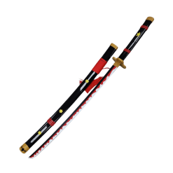Plastic Training Sword Black & Red with Yellow Flower – Fas 3-18 Durable Practice Sword for Safe Training