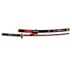 Plastic Training Sword Black & Red with Yellow Flower – Fas 3-18 Durable Practice Sword for Safe Training