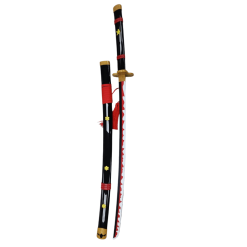 Plastic Training Sword Black & Red with Yellow Flower – Fas 3-18 Durable Practice Sword for Safe Training