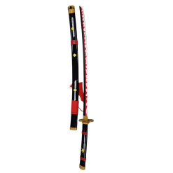 Plastic Training Sword Black & Red with Yellow Flower – Fas 3-18 Durable Practice Sword for Safe Training