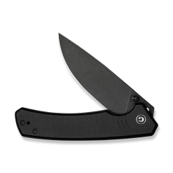 Civivi Merit Folding Knife C24012-1 – Black Stonewashed Drop Point Blade, Black G10 Handle
