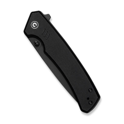 Civivi Merit Folding Knife C24012-1 – Black Stonewashed Drop Point Blade, Black G10 Handle