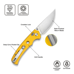 Civivi Noctis Crossbar Lock Knife C24020C-2 –Yellow G10 Handle