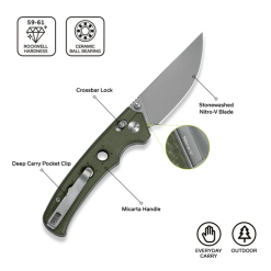 Civivi Noctis Crossbar Lock Knife C24020C-3 – Olive Canvas Micarta Handle