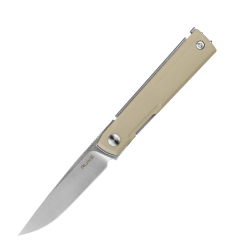 Ruike D712-B Folding Knife – Tan Drop Point Blade, G10 Handle