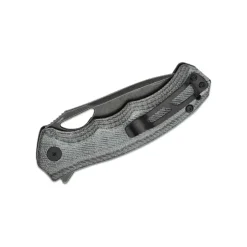 QSP Gorilla Liner lock, 14C28N stonewashed, Denim micarta - QS153-B1