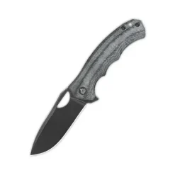 QSP Gorilla Liner lock, 14C28N black stonewashed, Denim micarta - QS153-B2