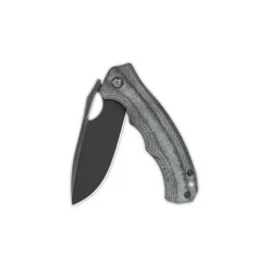 QSP Gorilla Liner lock, 14C28N black stonewashed, Denim micarta - QS153-B2