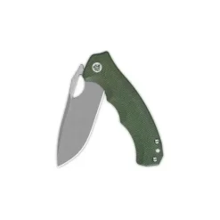 QSP Gorilla Liner lock, 14C28N stonewashed, Green micarta - QS153-C1