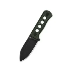 QSP Canary Neck Knife Neck knife, 14C28N black stonewashed, Green micarta, w/ necklace Kydex sheath - QS141-C2