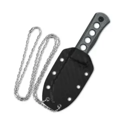 QSP Canary Neck Knife Neck knife, 14C28N black stonewashed, Denim micarta, w/ necklace Kydex sheath - QS141-D2