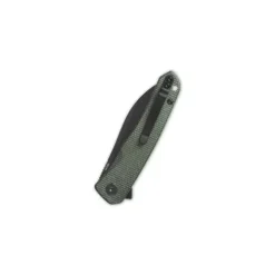 QSP Otter Liner lock, 14C28N black, Green micarta - QS140-E2