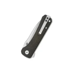 QSP Hawk Liner lock, 14C28N satin, Rough micarta dark brown - QS131-G