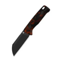 QSP Baby Penguin Fixed blade, 14C28N black stonewash, Tortoise resin, w/ Clip slip - QS130BP-B2