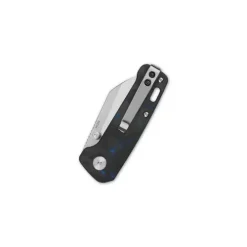 QSP Penguin Mini Liner lock, 14C28N Satin, shredded CF overlay G10 ( Blue ) - QS130XS-D1