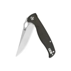 QSP Gavial Liner lock, D2 2 tone satin, Dark brown micarta - QS126-D1