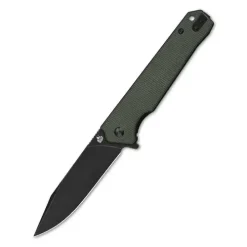 QSP Mamba V2 Liner lock, D2 black stonewashed, Green micarta - QS111-I2