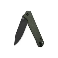 QSP Mamba V2 Liner lock, D2 black stonewashed, Green micarta - QS111-I2