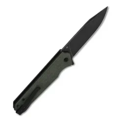 QSP Mamba V2 Liner lock, D2 black stonewashed, Green micarta - QS111-I2