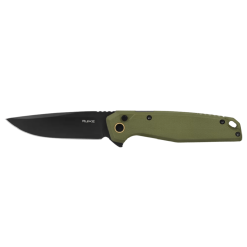 Ruike P873-G Folding Knife – Green Drop Point Blade, Micarta Handle, Button Lock