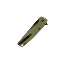 Ruike P873-G Folding Knife – Green Drop Point Blade, Micarta Handle, Button Lock