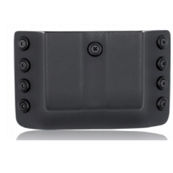 9mm double stack magazines OWB, Kydex, 1.5 inch plastic clip, right hand, black.