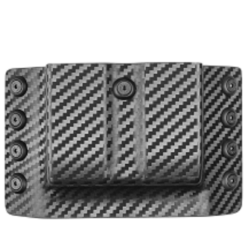 R&F Holster RF-KMD21CF 9mm Double Stack Magazine OWB Carrier – Carbon Fiber Right Hand Black