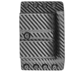 R&F Holster RF-KMD21CF 9mm Double Stack Magazine OWB Carrier – Carbon Fiber Right Hand Black