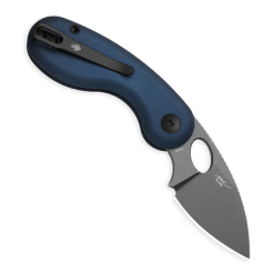 Kizer Microbe V2742A1 – Blue Aluminum Handle, Button Liner Lock