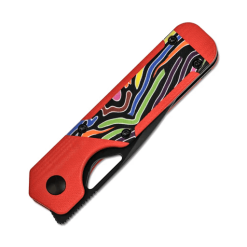 Kizer Mini Militaw V3634SA2 Multicolored G10 Handle Nitro-V Black PVD Blade Folding Knife