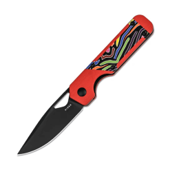 Kizer Mini Militaw V3634SA2 Multicolored G10 Handle Nitro-V Black PVD Blade Folding Knife