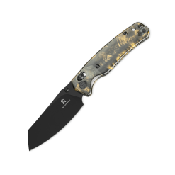 Bestechman Cicada’s Wing BMK06S– Black PVD Blade & Dark Gold Resin Handle Folding Knife