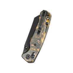 Bestechman Cicada’s Wing BMK06S– Black PVD Blade & Dark Gold Resin Handle Folding Knife