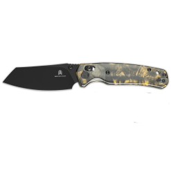 Bestechman Cicada’s Wing BMK06S– Black PVD Blade & Dark Gold Resin Handle Folding Knife