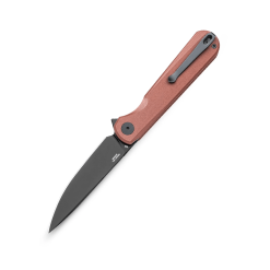 Bestechman Flick BMK13G – Black PVD D2 Blade & Brown G10 Handle Flipper Knife
