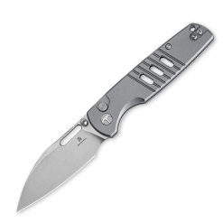 Bestechman Vector BMK15B– D2 Stonewash Blade & Grey Aluminum Handle Folding Knife